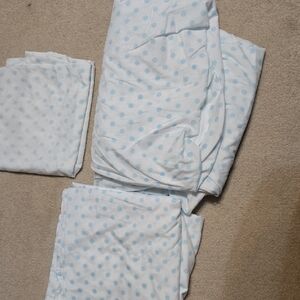 Polka Dot Bedding Sheet Set - Blue and White
